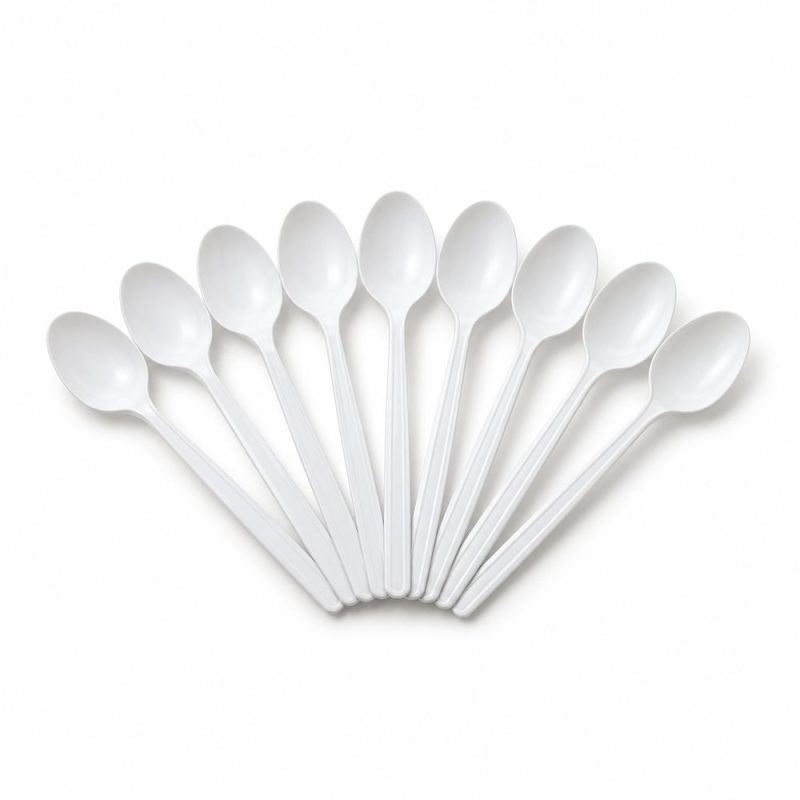 Muỗng nhựa trắng dài 15cm